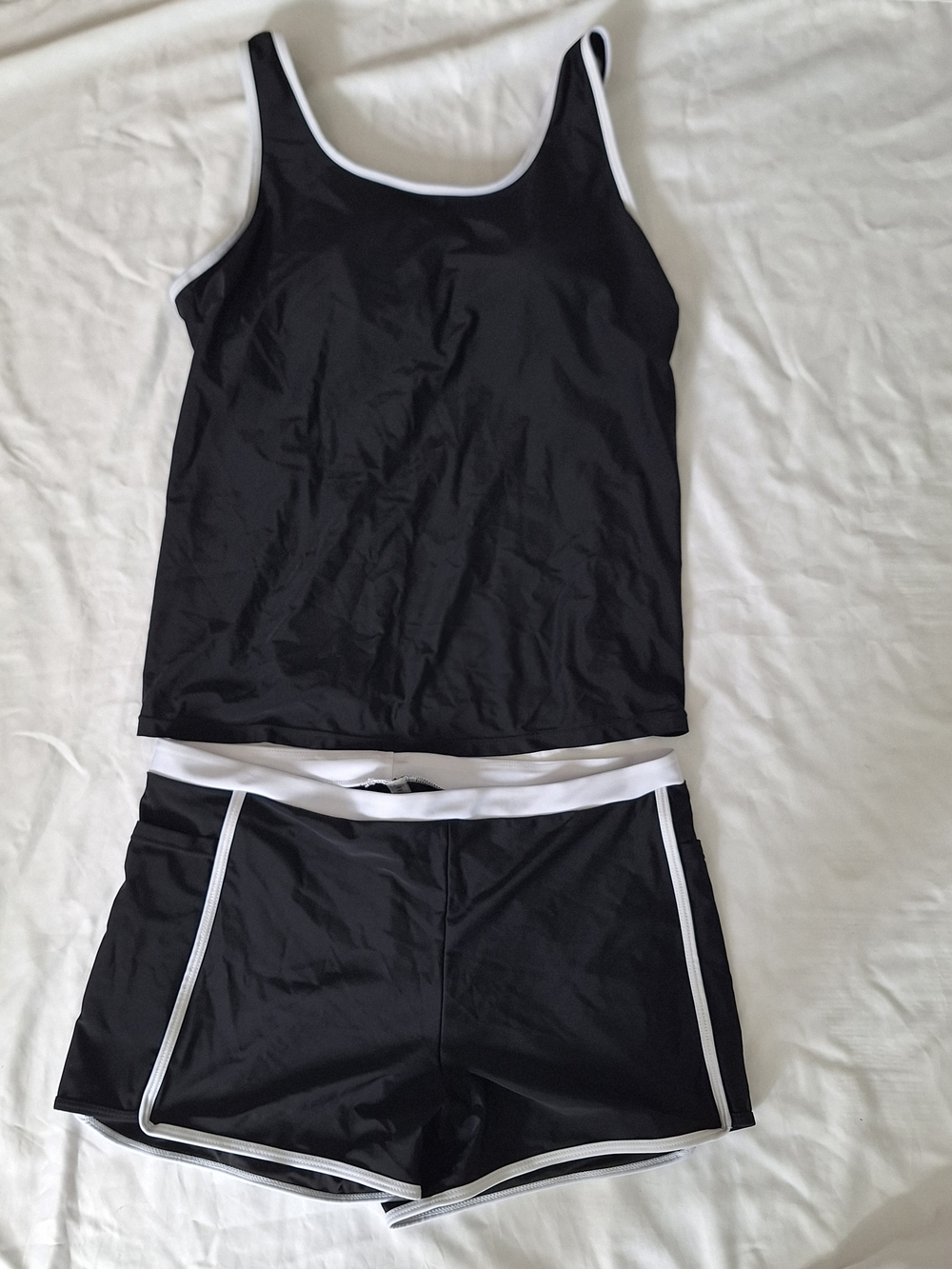 Tempt Me Black With White Lining Women's Swimsuit 2 Piece XXL